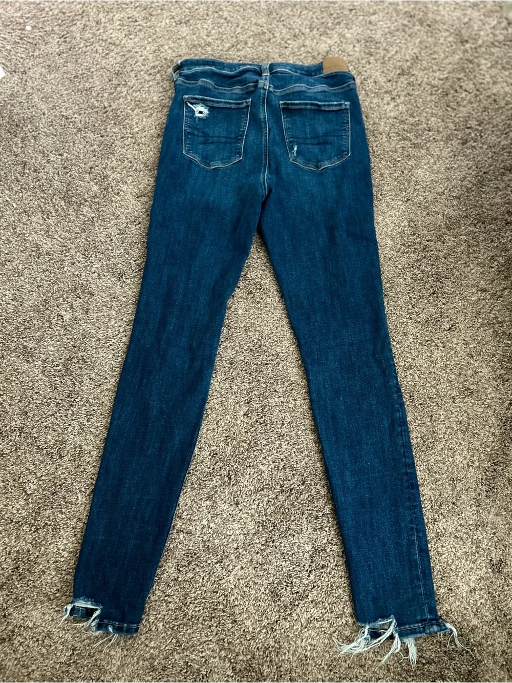 American Eagle Outfitters Dark Blue Ripped Skinny Jeggings